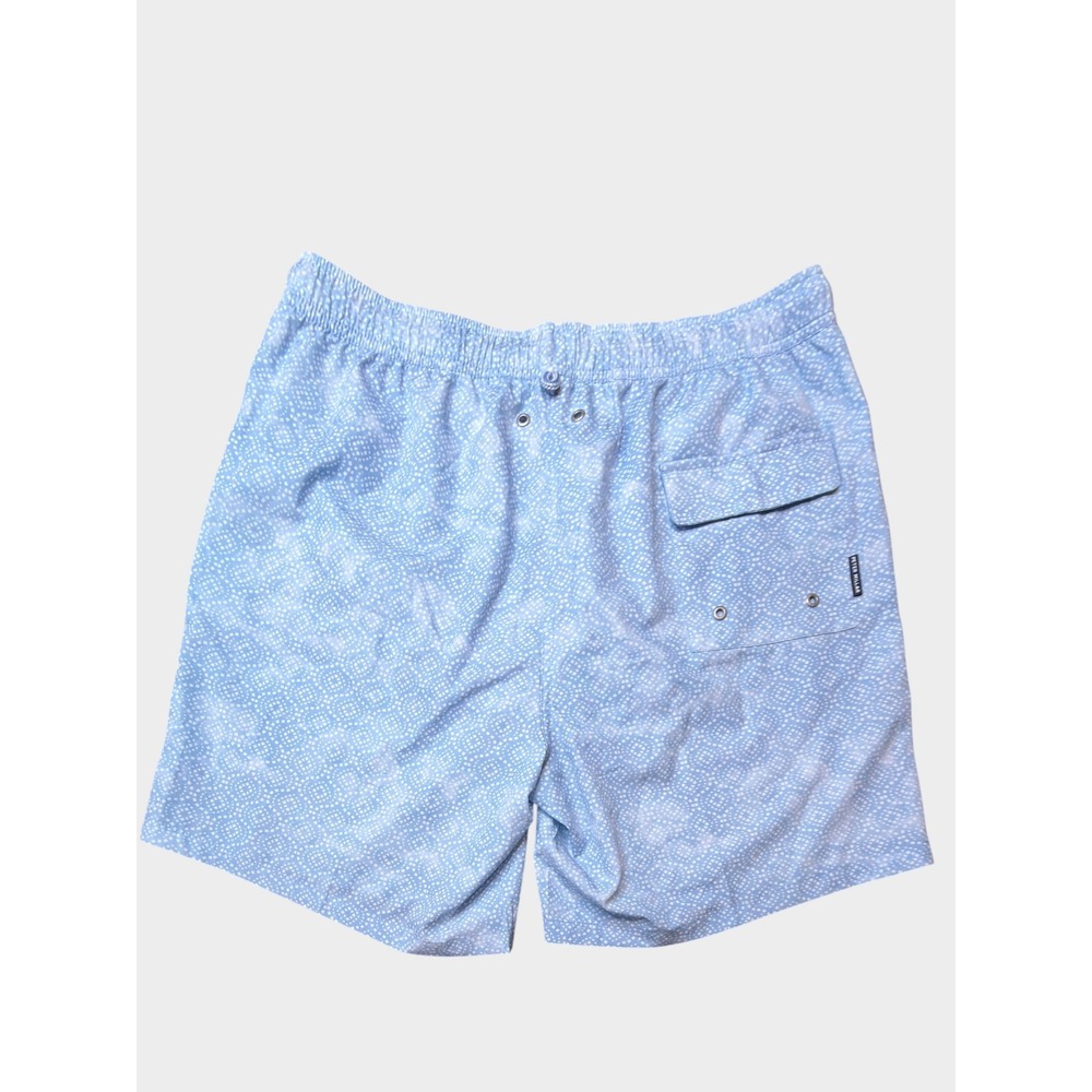 Peter Millar Mens Blue Geometric Tile Print Swim Trunks Shorts 6in Inseam Size M - Picture 2 of 8